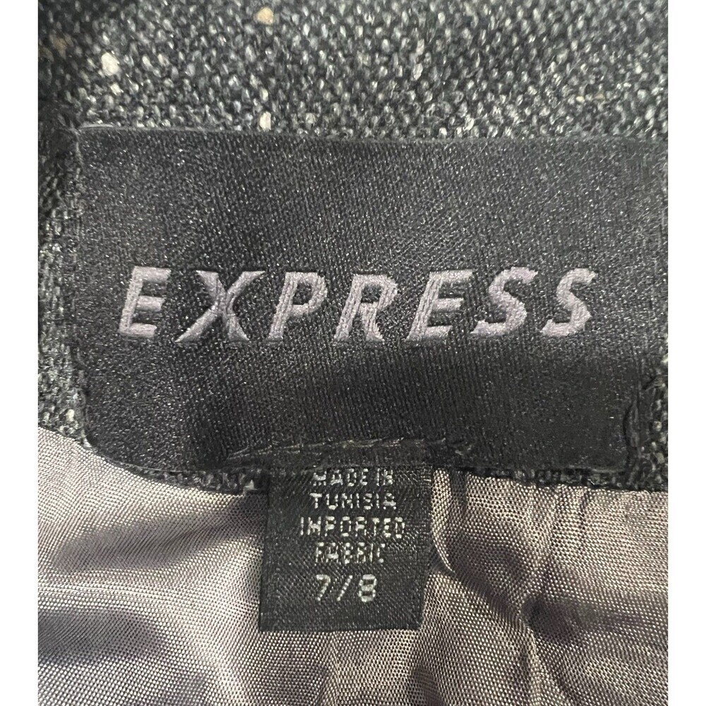 Express vintage Grey With Specks one button single button blazer junior 7/8 - Picture 6 of 8